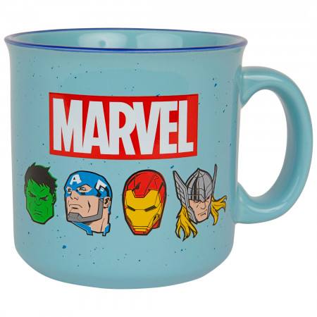 Marvel Brand and Heroes Faces 20oz Ceramic Camper Mug